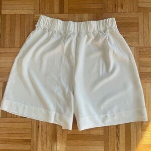 Elizabeth Suzann Florence Short in Silk Crepe, White, Size L